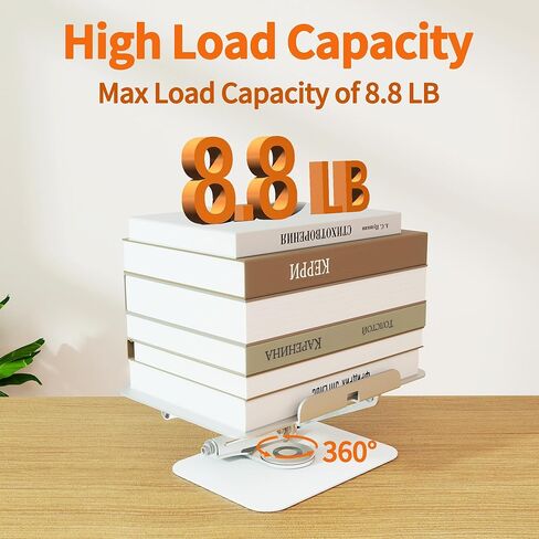 Luxdecor Metal Book Stand for Reading Adjustable-Book Holder with 360°Rotating Base & 2 Page Clips, Display Stand for Recip,Book Reading, Cookbooks,laptops,Big Musical Score (Foldable Design) in Kuwait