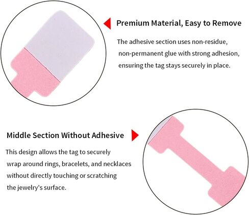 200 Pcs Pink Blank Jewelry Tags Self Adhesive Retail Jewelry Price Stickers for Rings Handwritten Price Display Labels for Bracelet Necklace and Merchandise Resale（2.36x0.5 Inches in Kuwait