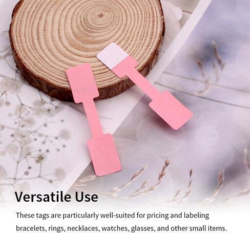 200 Pcs Pink Blank Jewelry Tags Self Adhesive Retail Jewelry Price Stickers for Rings Handwritten Price Display Labels for Bracelet Necklace and Merchandise Resale（2.36x0.5 Inches in Kuwait
