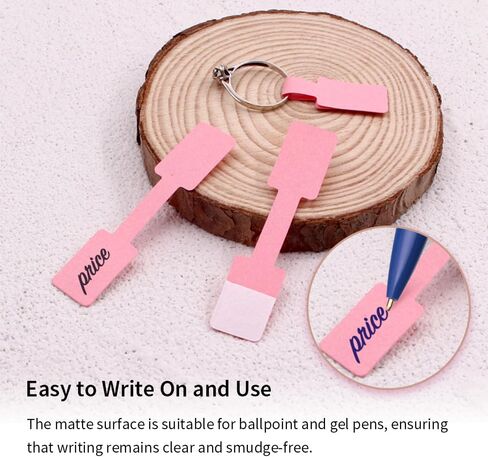 200 Pcs Pink Blank Jewelry Tags Self Adhesive Retail Jewelry Price Stickers for Rings Handwritten Price Display Labels for Bracelet Necklace and Merchandise Resale（2.36x0.5 Inches in Kuwait
