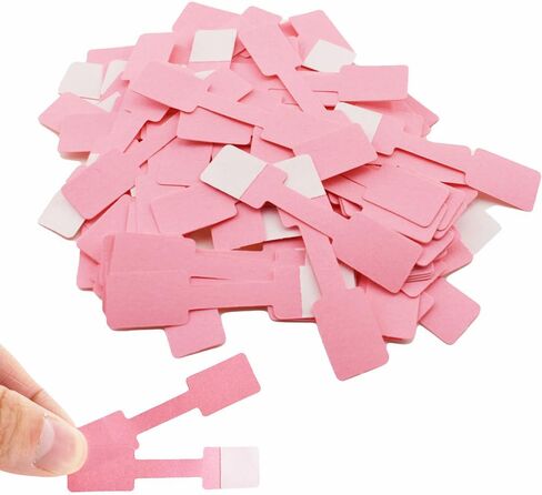 200 Pcs Pink Blank Jewelry Tags Self Adhesive Retail Jewelry Price Stickers for Rings Handwritten Price Display Labels for Bracelet Necklace and Merchandise Resale（2.36x0.5 Inches in Kuwait