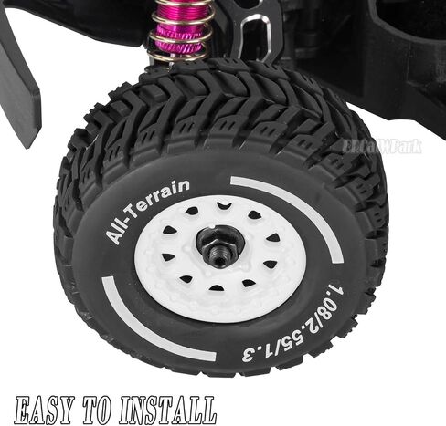 RC Wheel Tires for 1/14 Mojave Grom,RC Drift Off Road Buggy Rally Truck Wheels and Tires,4PCS Wheels Rims and Rubber Tires Soft Tires,White in Kuwait