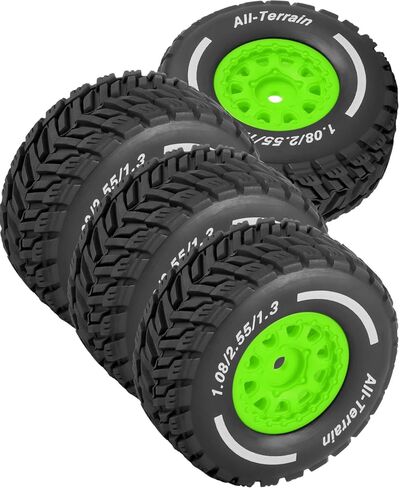 RC Wheel Tires for 1/14 Mojave Grom,RC Drift Off Road Buggy Rally Truck Wheels and Tires,4PCS Wheels Rims and Rubber Tires Soft Tires,White in Kuwait