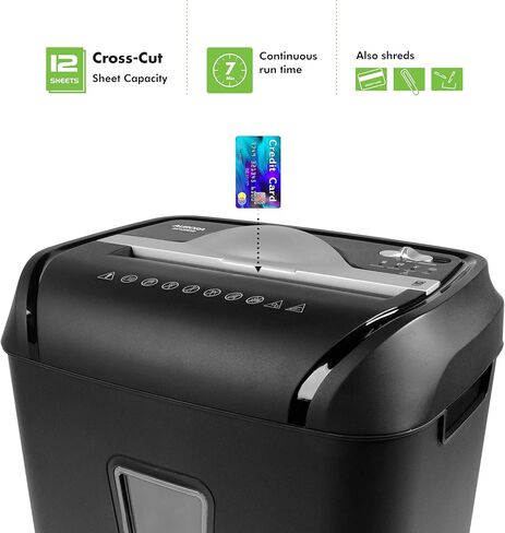 Aurora AU1208XE Anti-Jam 12-Sheet Crosscut Paper/Credit Card Shredder with 4.8 Gallon Wastebasket in Kuwait