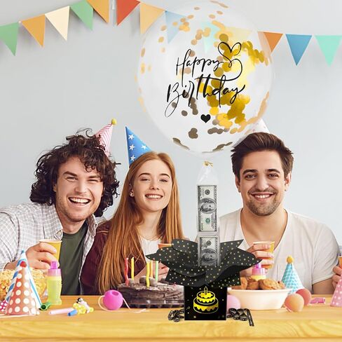 UQM Upgraded Birthday Money Box for Cash Gift Pull, Funny Pull Money Balloon Box Happy Birthday Surprise Set, Birthday Gifts for Women Men Best Friend Girlfriend Wife Sister in Kuwait
