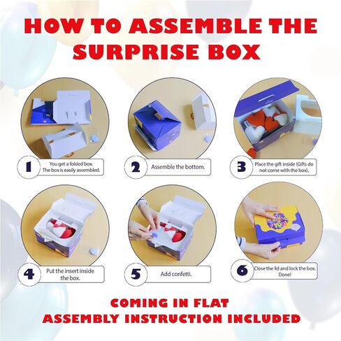 Fettipop Gift Box Surprise Expressing Confetti Kit (Black Premium) Happy Birthday ، Prop Prop 7.2x5.5x4.3 in. in Kuwait