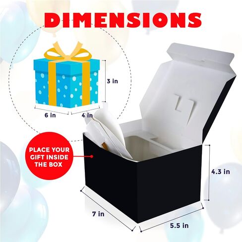 Fettipop Gift Box Surprise Expressing Confetti Kit (Black Premium) Happy Birthday ، Prop Prop 7.2x5.5x4.3 in. in Kuwait