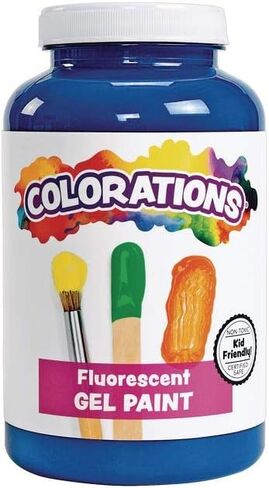 Colorations® Gel Paint, Flourescent Blue, 16oz, Non-Toxic, Safe, Painting, Gel Paint, Kids Paint, Washable Paint, Finger Paint, Paint For Kids, Washable Paint For Kids, Art and Crafts in Kuwait