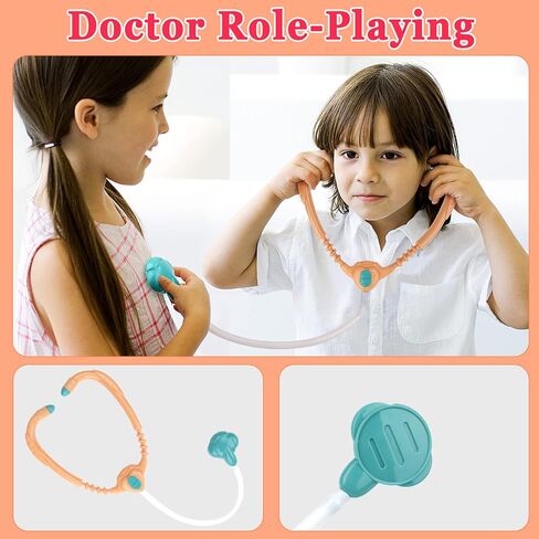 deAO Doctor Child Toy, 29 Accessories with Stethoscope and Electronic Medical Trolley, Role Play Set, for Children 2 3 4 5 6 Years Old in Saudi Arabia