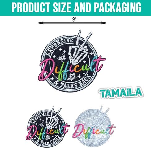Skeleton Expensive Difficult and Talks Back Patch 3 Inches Sarcastic Butterfly Saying Quote Wife Mom Iron On/Sew On Embroidery Fabric Applique Patches for Trucker Hats Clothes Backpack DIY Accessories in Saudi Arabia