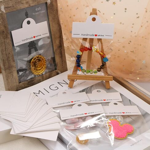 100Pcs Jewelry Display Packaging Card Head with with 100 Pcs Clear Bags for Small Business for Jewelry Bracelets Key Chains Earring Holder Display for Selling Jewelry Packaging Supplies in Saudi Arabia