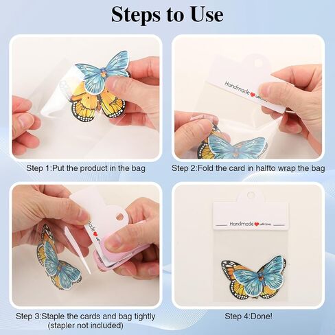 100Pcs Jewelry Display Packaging Card Head with with 100 Pcs Clear Bags for Small Business for Jewelry Bracelets Key Chains Earring Holder Display for Selling Jewelry Packaging Supplies in Saudi Arabia