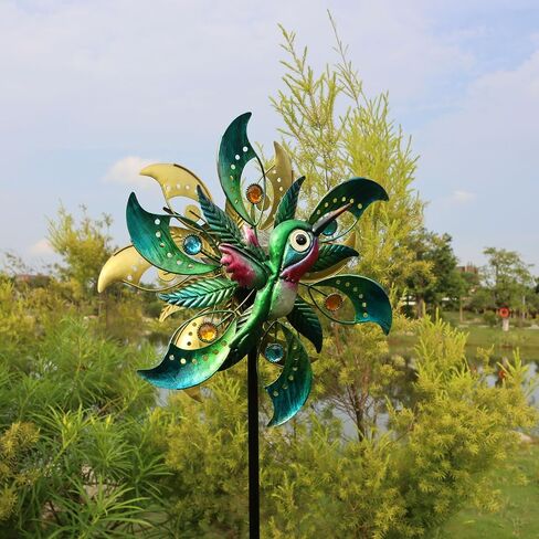 Peacock Wind Spinner ، 48 بوصة منحوتة للرياح ، منحوتات الرياح والمغازل في الهواء الطلق ساحة ساحة ساحة ساحة ، مصانع الرياح في الحديقة ، العشب والحديقة ... in Kuwait
