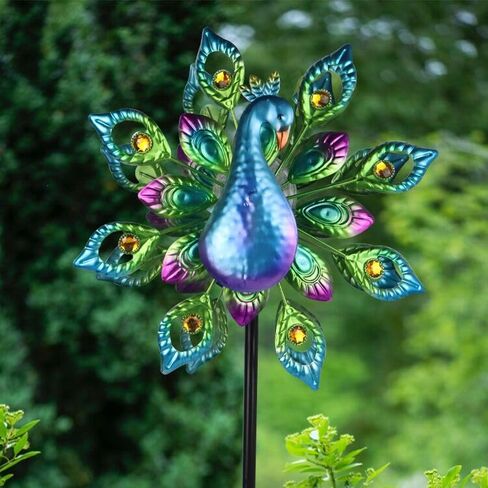 Peacock Wind Spinner ، 48 بوصة منحوتة للرياح ، منحوتات الرياح والمغازل في الهواء الطلق ساحة ساحة ساحة ساحة ، مصانع الرياح في الحديقة ، العشب والحديقة ... in Kuwait