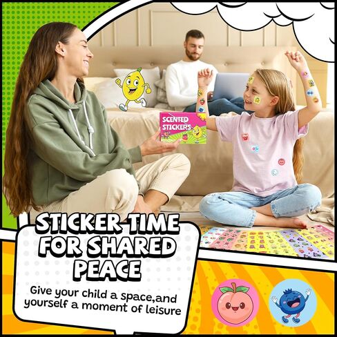 HORIECHALY Scratch and Sniff Stickers for Kids, 36 Sheets Scented Sticker, 9 Scents Smelly Stickers, Reward Stickers and Teacher Stickers Perfect for Classroom, Elementary, Students. in Saudi Arabia
