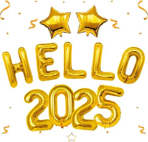 32inch 2025 Balloons, 16inch Happy New Year Banner Balloons Gold, New Years Eve Party Supplies, 2025 Gold Number Balloons, Happy New Year Decorations 2025, NYE decorations 2025, New Years Party Favors in Saudi Arabia