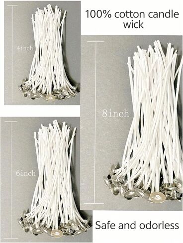 30pcs شمعة ويك 4 بوصة ، 40pcs شمعة ويكز 6inch ، 30pcs شمعة ويكان 8 بوصة ، 100pcs شمعة الفتيل ، جهاز تركز على الشمعة ، و 20 pcs. in Kuwait