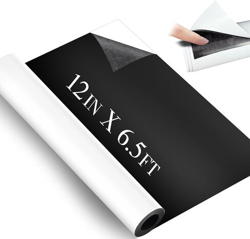 12 Inch x 6.5 ft Magnetic Sheet Roll, 0.75mm Thickness Blank White Surface Magnet Sheets with Adhesive, Flexible Magnetic Roll-Sign Sheet Safe for Vehicles DIY Craft Projects in Saudi Arabia