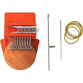 Mini Darning Loom Speedweve Type Type Type Tool ، Small Weaving Loom Kit للمبتدئين ، إصلاح الثقوب السريعة ، الإصلاح ، فنون النسيج DIY (14 غرزة)