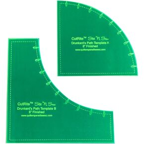 CutRite Slit N' Sew Drunkard's Path 8 Inch Finished Quilting Template