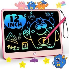 Tekfun Kids Toys Gifts for 3+ سنوات الأولاد الفتيات الصغيرات طفل صغير ، 12 بوصة LCD كتابة قرص محو محو قرص قرص ، وسادات كتابة الأطفال ، والأطفال ، والفتيان ، هدايا عيد ميلاد الفتيات 3 4 5 6 7 (الأزرق)