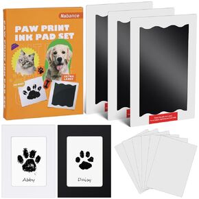 طقم طباعة Nabance Paw ، مجموعة طباعة أنف الكلب ، لا فوضى لوحة طوابع طباعة للكلاب والقطط ، 8pcs طقم طباعة Pet Paw مع إطارات الصور ، وسادات حبر تعمل باللمس ، وسادة طابع طباعة الأنف للكلاب