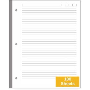 حكمت Premium College ورقة أوراق فضفاضة-100 GSM ، 100 ورقة (200 صفحة) ، 8.5 "× 11" ، ثقب 3 حفرة ، خالية من الأحماض ، المجلدات 3 حلقات-مثالية للطلاب ، والمدرسة والمكتب