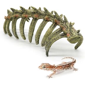 Aquarium Skull Animal Skeletons, Reptile Tank Accessories, Fish Tank Decorations for Amphibians, Betta Fish, Shrimp, Hermit Crab, Leopard Gecko