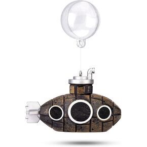 2.1 in Mini Floating Submarine Fish Tank Decoration, Safe Resin Aquarium Decoration for Betta Toys, Cichlid, Goldfish, Shrimps and Hermit Crabs, Cute Retro Underwater Fish Tank Accessories