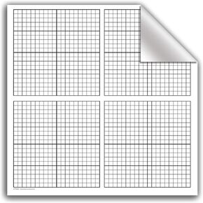 Easy Cling, 4 Quadrants, XY Axis, 24" x 24", 1" Grid