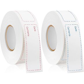 1000pcs ملصقات طعام ، Aimeiki 2 Rolls 1 × 2 بوصة قابلة للإزالة ، ملصقات تخزين الطعام المقاومة للماء لتجميد الحاويات ، الثلاجة ، لا توجد مقاومة
