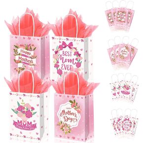 COFDDS 12 PCS أمهات هدايا أمهات مع ورق الأنسجة سعيد أكياس عيد الأم.