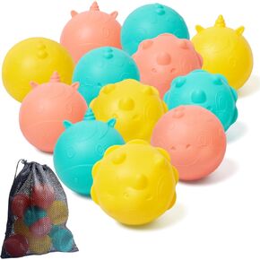 BOTABEE SILICONE CALLS RESEBLAY BALS Withnet - مجموعة من 12 - بالونات مائية قابلة لإعادة الملء للمتعة الصيفية التي لا نهاية لها - كرات مياه صغيرة للحفلات ، والأنشطة الخارجية - الباستيل متعدد الألوان