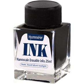 Erasable Black Bottle Ink for Fountain Pen, 25ml (Black)