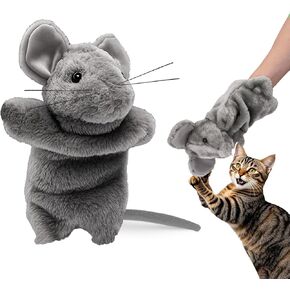 Mity Rain Cat Wrestling Toy Puppet - Depalive Glove للعب ممتعًا ، دمية قفاز آمنة وناعمة للتمرينات الداخلية والتحفيز العقلي ، مثالي لمحبي الحيوانات الأليفة