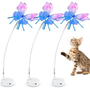 ORSDA3 PCS Cat Toy Betlacable Bettlelies Accessories ، ألعاب فراشة النسيج المصنوعة يدويًا