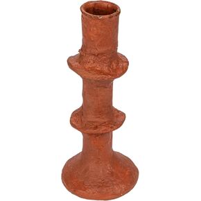 Contract Co-op Round Dcorative Dcorative Handmade Paper Mache Taper حامل ، Terra-Cotta
