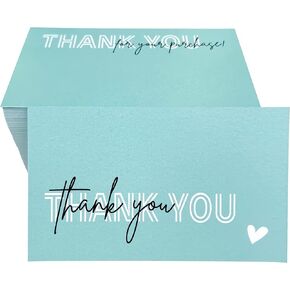RXBC2011 Thank you for your purchase Cards client appreciation business Cards Package Insert for online business Pack of 100 Green