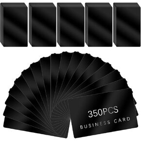 350 Pcs Metal Business Card Blanks, Black Aluminium Metal Business Cards for CNC Laser Engraving Engraver Multipurpose Personalized Custom Business Cards Blank Thickness 0.01 Inch
