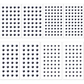 jieyao Black Wiggle Googly Eyes Stickers ، 8 صفيحة لاصق ثلاثي الأبعاد ملصق بلاستيكي العيون متنوع أحجام صغيرة 8 مم 10 مم 12 مم 15 مم الحرف اليدوية لمشاريع الفنون DIY