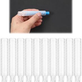 Chalk Holder, 10 Pcs Transparent Chalk Holders for Teachers Plastic Adjustable Chalks Clip Press Extension for Office School Classroom Supplies Art Use