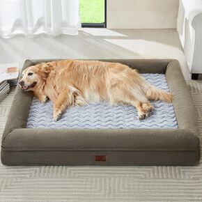 WNPETHOME Orthopedic Dog Beds for Large Dogs, Extra Large Waterproof Dog Couch with Removable Washable Cover & Anti-Slip Bottom, XL Dog Crate Bed with Sides