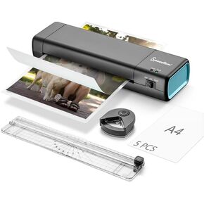 4 in 1 Laminator Machine,Home laminator,A4 Laminating Machine Hot & Cold with Paper Trimmer & Corner Rounder,Fast Heating,New ABS Material,9 Inch Thermal Laminator Machine for Home Office