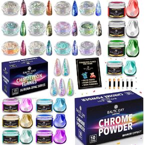 Chameleon Opal Flakes & Chrome Mica Powders - Holographic Pigment for Resin, Nails, Painting