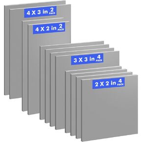 Gilprop 12 Pcs Rubber Stamp Sheets for Laser Engraving Machine 4 Size Laser Cutter Materials Gray Soft Rubber Sheets for Stamp Making DIY Art Design, 2.3 mm