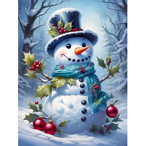 Christmas Green Diamond Painting Kits,5D Diamond Art Kits Full Drill Diamond Painting Kits for Adults Beginner,DIY Welcome Round Diamond Painting Kits Perfect For Home Wall Decor 15.8x11.7 inch