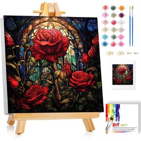 ajepon 4 Pack Framed Paint by Numbers Adults 12x12inch-Landscape Easy Paint by Numbers Kit for Adults,Seascape Paint by Number on Canvas Acrylic Oil Painting with Frame 30x30cm(Without Easel)