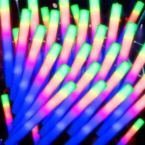 68 حزمة LED LED FOAM GLOW HOURKS BULK ، عصي توهج الزفاف للاستقبال الدعائم ， عصي الإضاءة البيضاء للبالغين الزفاف ， إضاءة عصي الرغوة ， حزمة عصي الضوء الحزب ، عصي الضوء للحفلات.