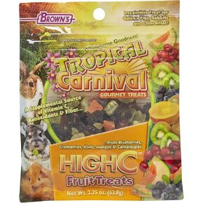 ف. Brown's Carnival High C Pet Treat ، 2.25 أوقية حقيبة - فيتامين C الطبيعي ، مضادات الأكسدة ، والألياف لخنازير غينيا والأرانب والشينشيلات