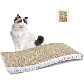 3 Pack Cardboard Cat Scratcher Pads Cat Scratching Board for Indoor Cats 17"Lx8.3"Wx1"H Dual-Side Corrugated Cat Scratching Post Reusable Cat Supplies